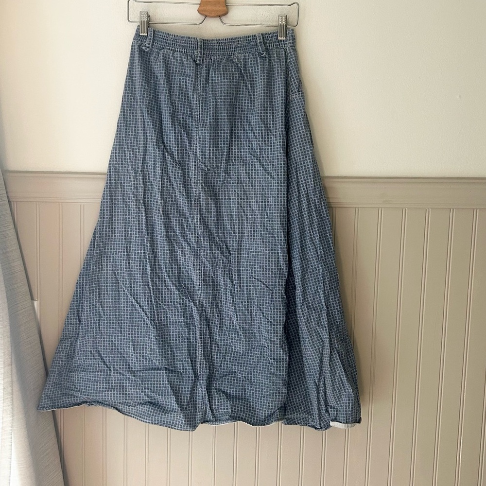 Vintage Basic Equipment Medium Blue Gingham A-Lin… - image 6